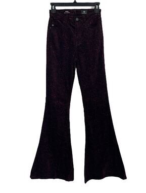 AG Jeans The Iva high rise bell bottom velour paisley size 25